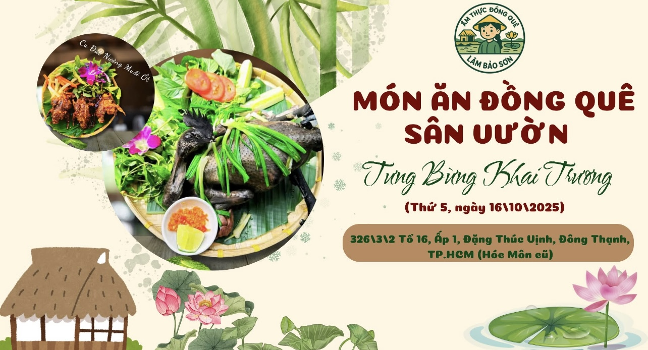 TIN VUI KHAI TRƯƠNG – ẨM THỰC ĐỒNG QUÊ LÂM BẢO SƠN